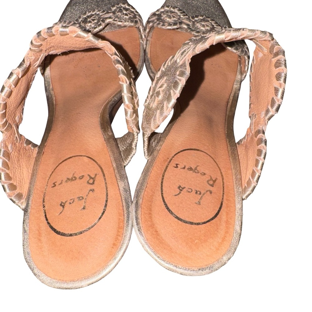 Wedge Sandals with Rose Gold Embellished Straps - Picture 7 of 7